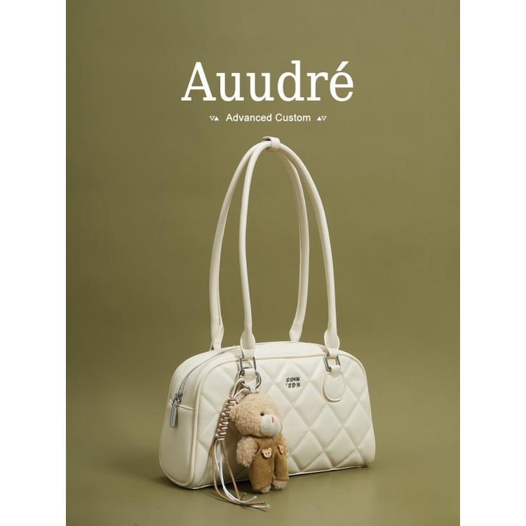 Audre 고급스러운 양식 대량 체크 단일 어깨 숄더백 여성 스타일 신상 출퇴근 프렌치 스틱백